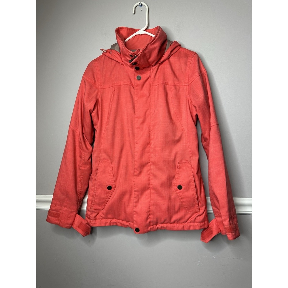 Burton Women's Ski‎ Jacket Dryride Snowboard  Size Small Coral Hood Thermolite